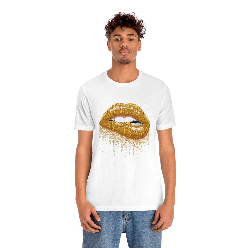 Gold Lips- Unisex Jersey Short Sleeve Tee