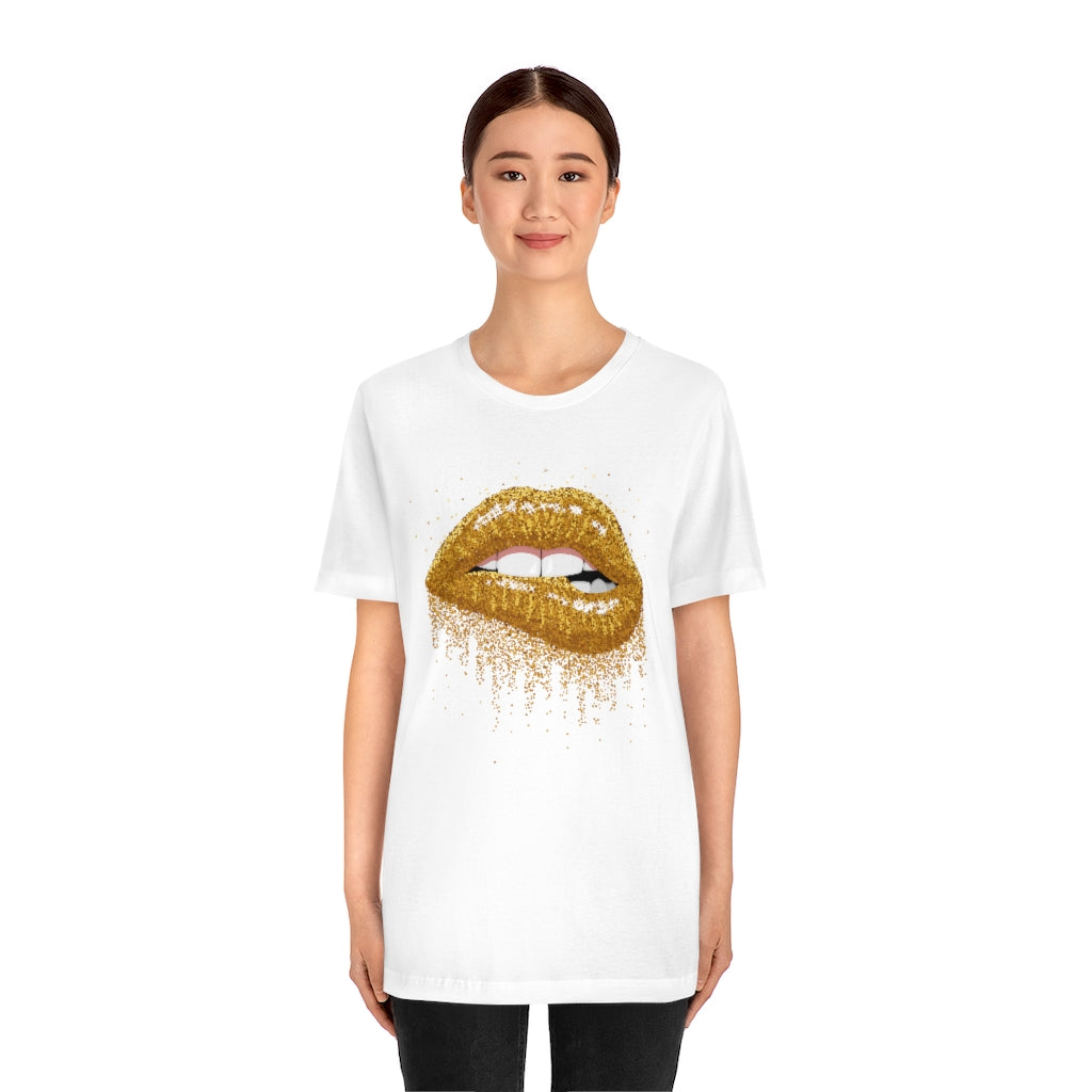 Gold Lips- Unisex Jersey Short Sleeve Tee