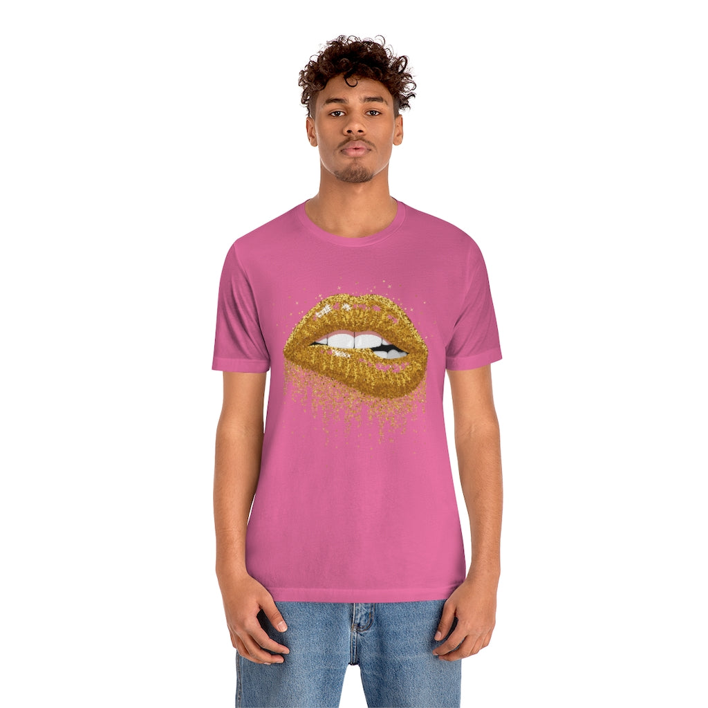 Gold Lips- Unisex Jersey Short Sleeve Tee