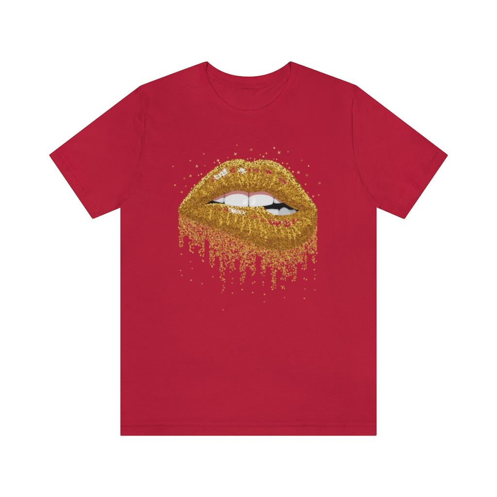 Gold Lips- Unisex Jersey Short Sleeve Tee