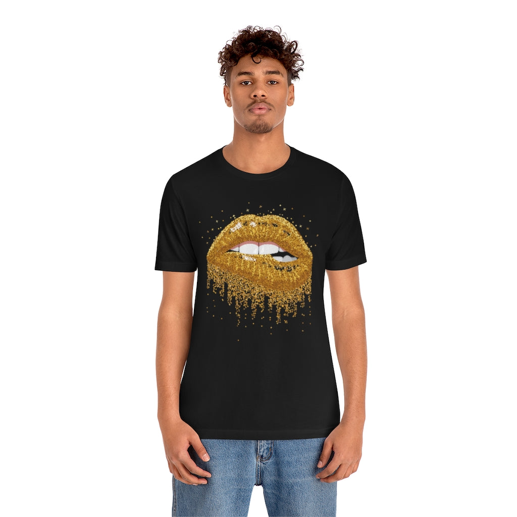 Gold Lips- Unisex Jersey Short Sleeve Tee