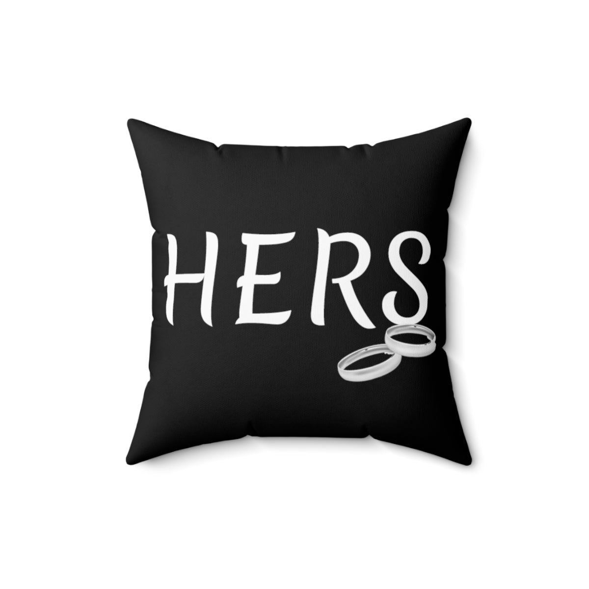 Hers- Faux Suede Square Pillow