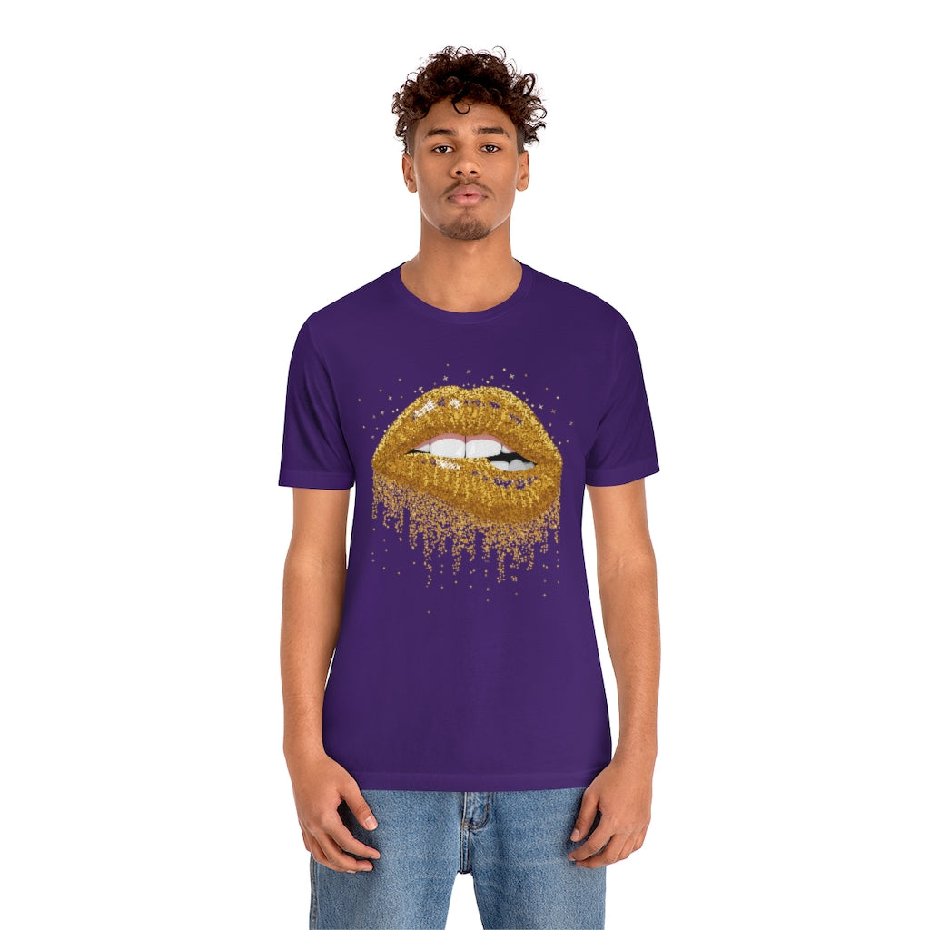 Gold Lips- Unisex Jersey Short Sleeve Tee