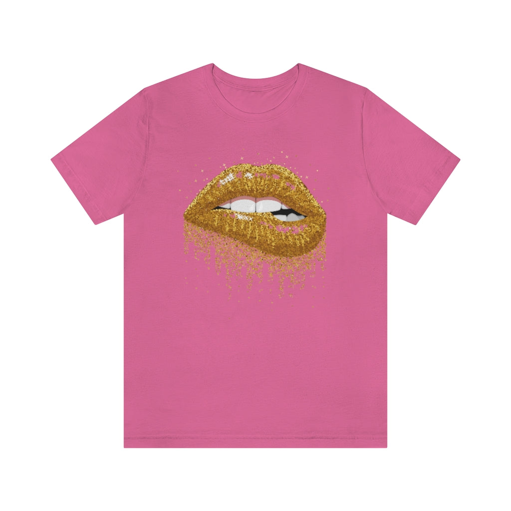 Gold Lips- Unisex Jersey Short Sleeve Tee