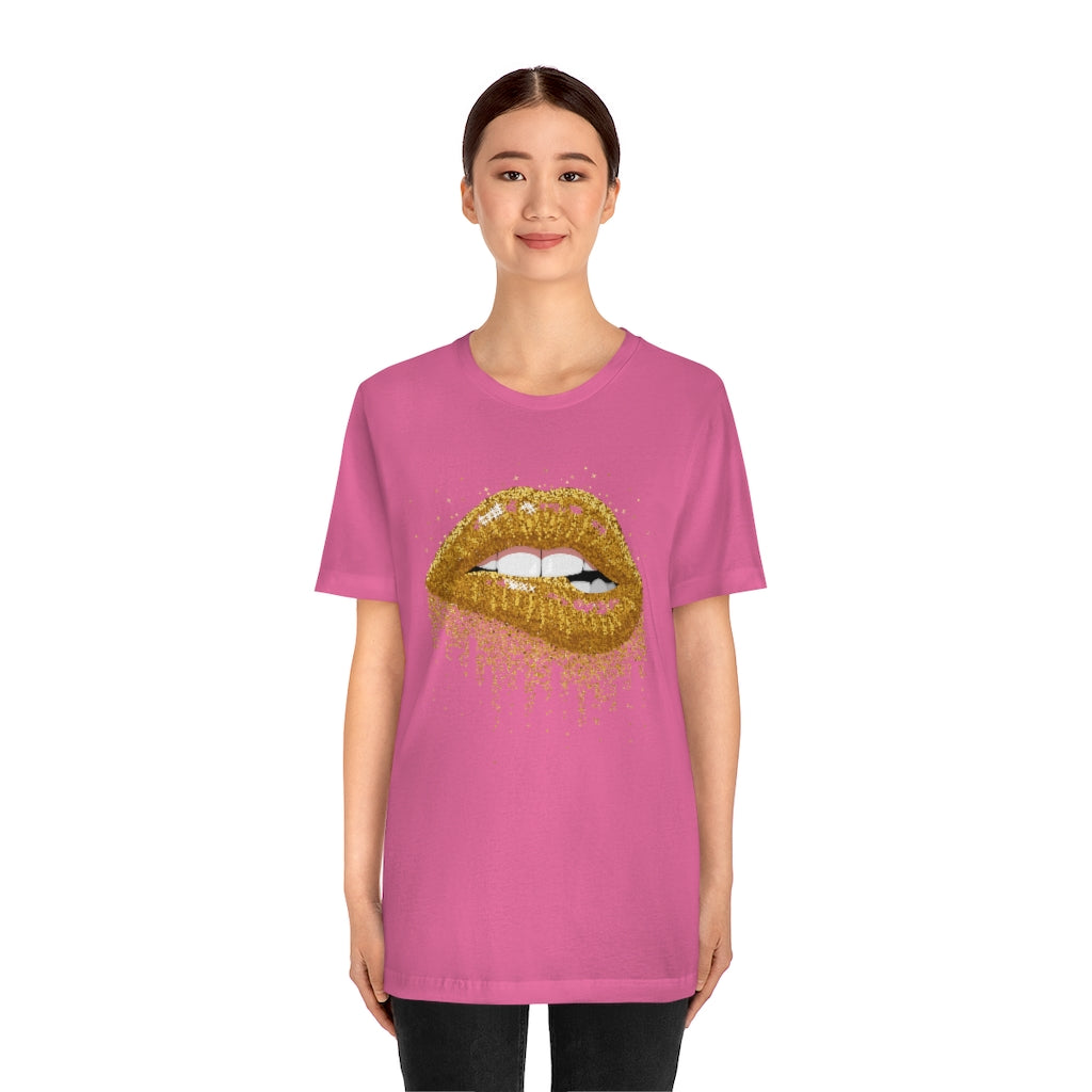 Gold Lips- Unisex Jersey Short Sleeve Tee