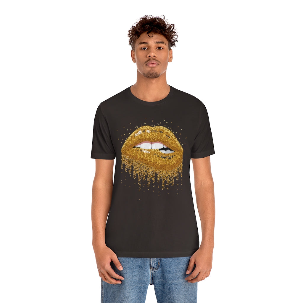 Gold Lips- Unisex Jersey Short Sleeve Tee