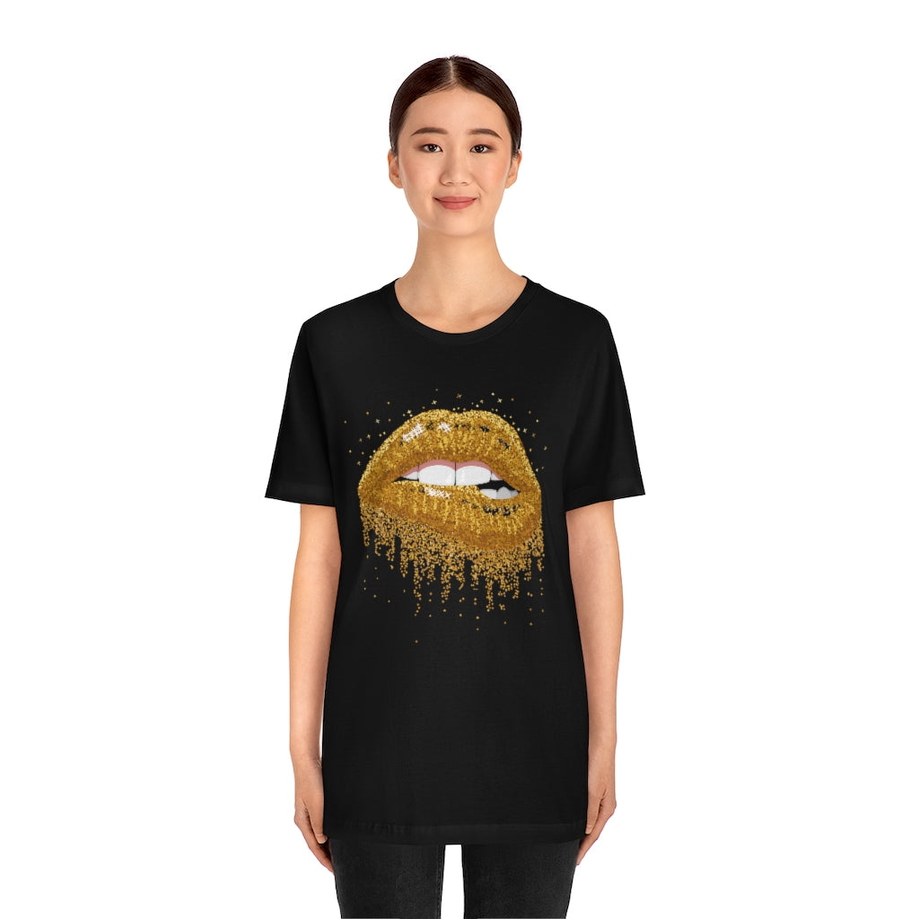 Gold Lips- Unisex Jersey Short Sleeve Tee