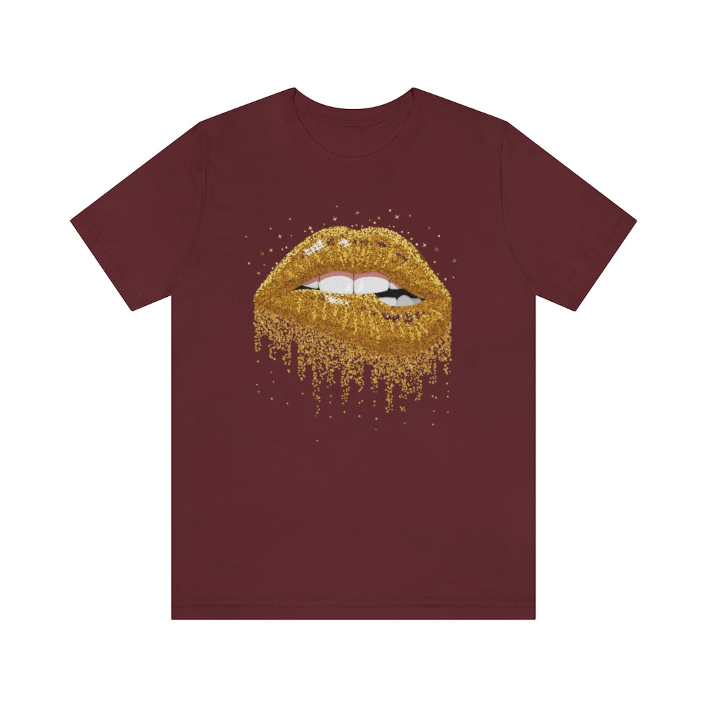 Gold Lips- Unisex Jersey Short Sleeve Tee