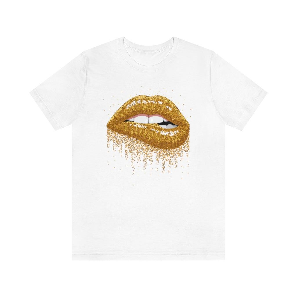 Gold Lips- Unisex Jersey Short Sleeve Tee