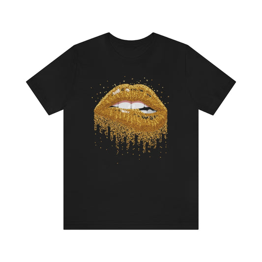 Gold Lips- Unisex Jersey Short Sleeve Tee